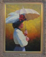 Lady With A Parasol by Joseph Velazquez 1942-2021