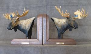 Moose Bookends #9/20 (Canadian & Shiras Moose) by Karl Lansing