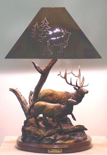 Elk Meadow Lamp #28/39 by Danny D. Edwards 1947-2023
